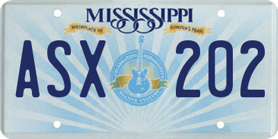 MS license plate ASX202