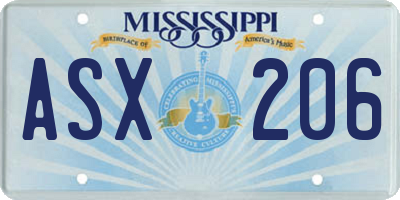MS license plate ASX206