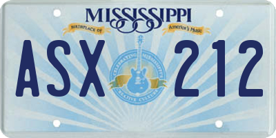 MS license plate ASX212