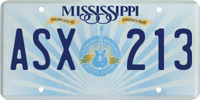MS license plate ASX213
