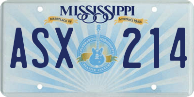 MS license plate ASX214