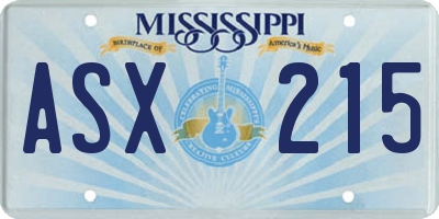MS license plate ASX215