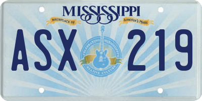 MS license plate ASX219