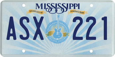 MS license plate ASX221