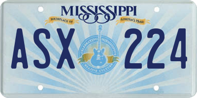 MS license plate ASX224