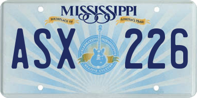 MS license plate ASX226