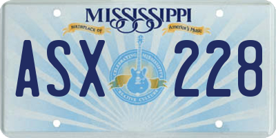 MS license plate ASX228