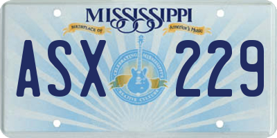 MS license plate ASX229