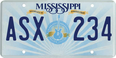 MS license plate ASX234