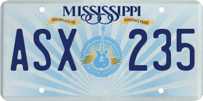 MS license plate ASX235