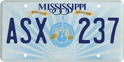 MS license plate ASX237