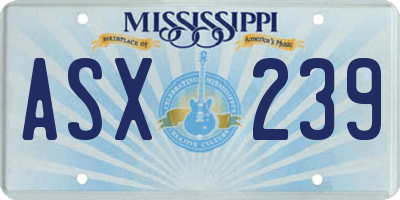 MS license plate ASX239