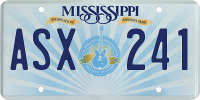 MS license plate ASX241