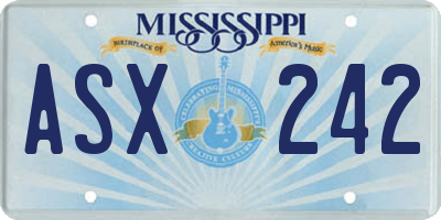 MS license plate ASX242