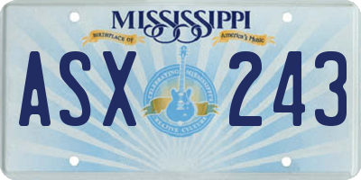 MS license plate ASX243