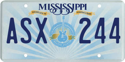 MS license plate ASX244