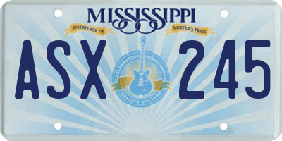 MS license plate ASX245
