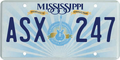 MS license plate ASX247