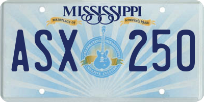 MS license plate ASX250