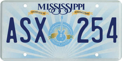 MS license plate ASX254
