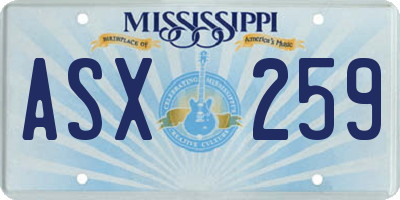 MS license plate ASX259