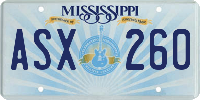 MS license plate ASX260