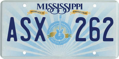 MS license plate ASX262
