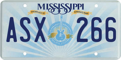 MS license plate ASX266