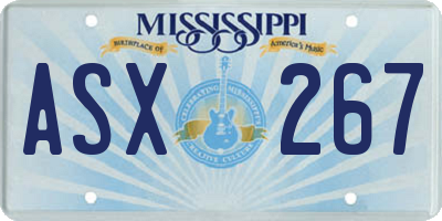MS license plate ASX267