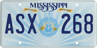 MS license plate ASX268