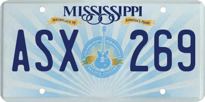 MS license plate ASX269