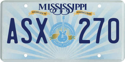 MS license plate ASX270