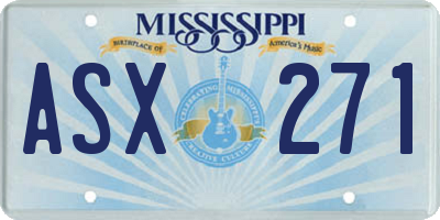 MS license plate ASX271