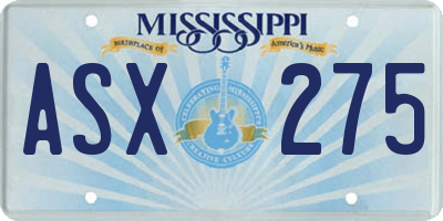 MS license plate ASX275