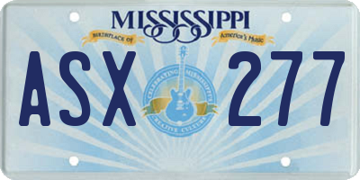 MS license plate ASX277