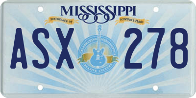 MS license plate ASX278