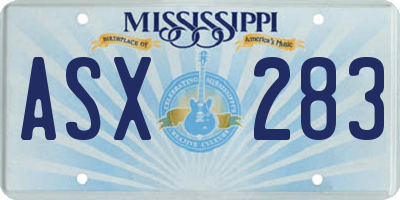 MS license plate ASX283