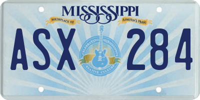 MS license plate ASX284