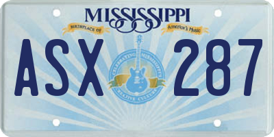 MS license plate ASX287