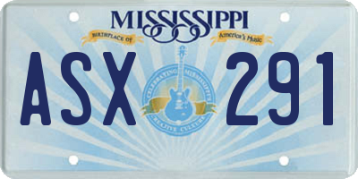 MS license plate ASX291