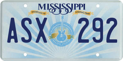 MS license plate ASX292