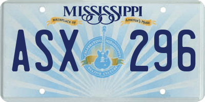 MS license plate ASX296