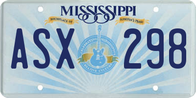 MS license plate ASX298