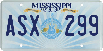 MS license plate ASX299