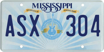 MS license plate ASX304