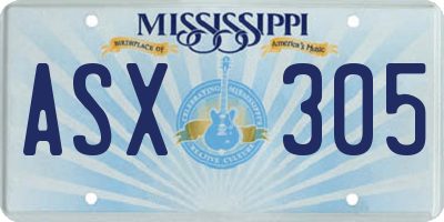 MS license plate ASX305