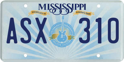 MS license plate ASX310