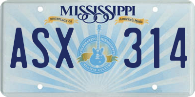 MS license plate ASX314