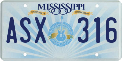 MS license plate ASX316