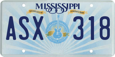 MS license plate ASX318